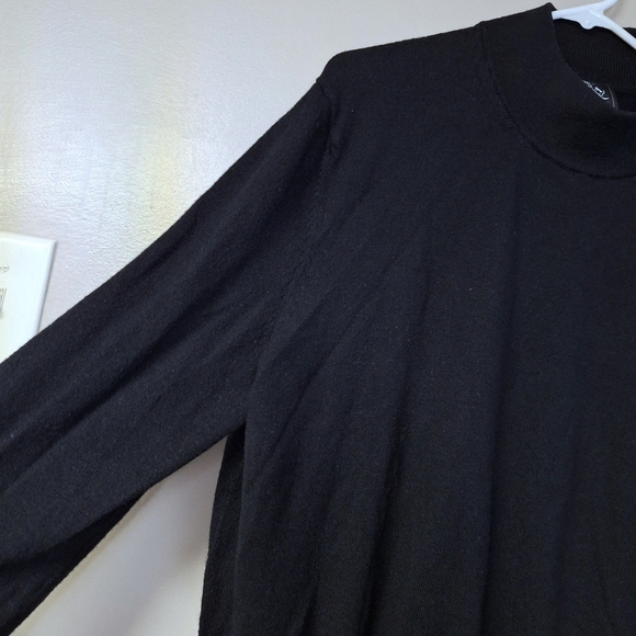 Jos A Bank Traveler Mens 100% Merino Wool Sweater Pull Over Mock Neck Black XL - Picture 4 of 7